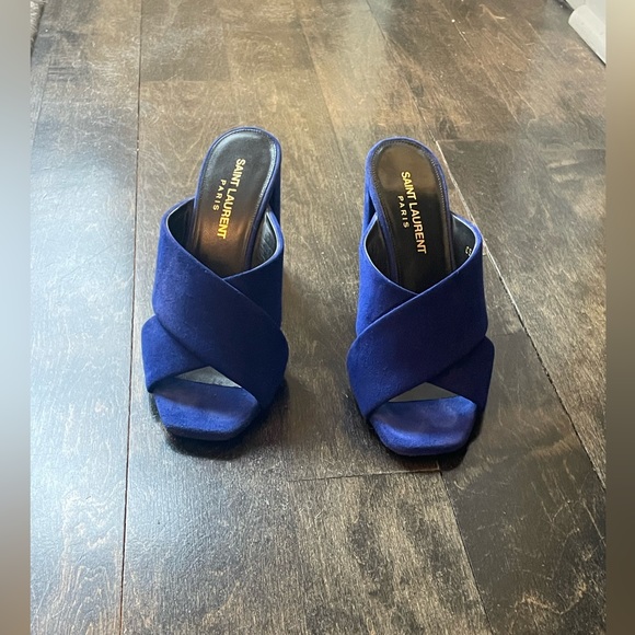 Saint Laurent suede Lou Lou Mules - Picture 1 of 5